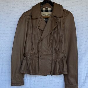 Burberry Tan Leather Jacket